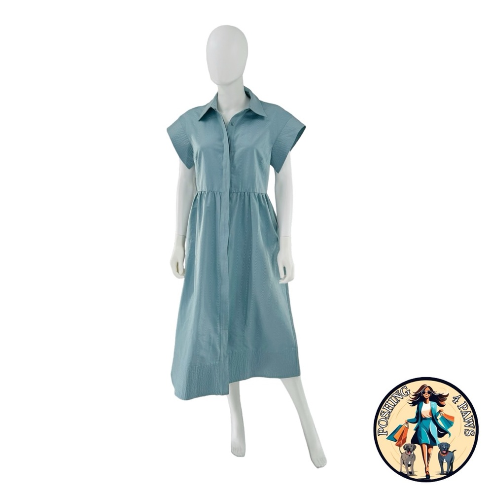 Tuckernuck Pale Blue Belted Midi Shirt Dress - Picture 4 of 10